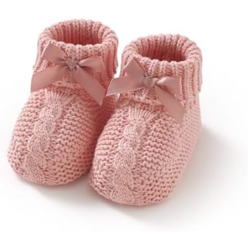 Knit Baby Booties (Pink)