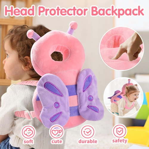 Head Safety Protector Pad for Baby Toddler Walker, Hooded Towel Infant Talking Head Protection Backpack Cushion