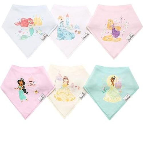 Copper Pearl Disney Princess Bandana Bib Set (6-Pack)