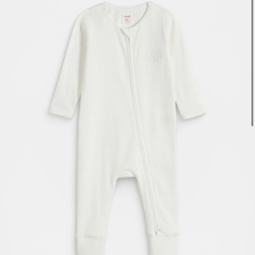 Core Logo Zipsuit | white| Seed Heritage