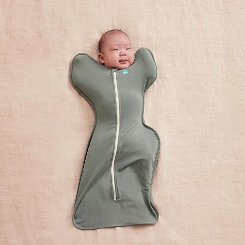 Love to Dream Swaddle Up Viscose from Bamboo, Arms Up Position, Soft and Sustainable Bamboo Fabric, Versatile Wearable Blanket, 1.0 TOG (20-24°C) Ideal for Moderate Temps, Small 8-13lbs, Deep Olive