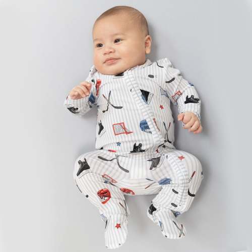 Hockey Stripe - 2 Way Zipper Footie – Angel Dear