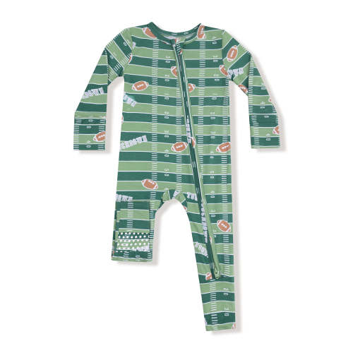 2-Way Zip Romper, Football Field Glow-in-the-Dark