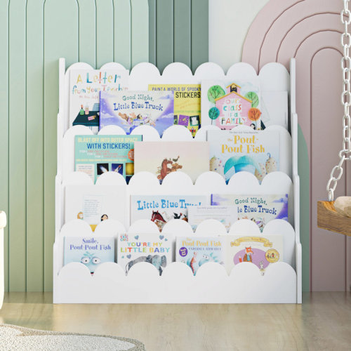 Isabelle & Max™ Wavy Wooden Front Facing Bookshelf | Wayfair