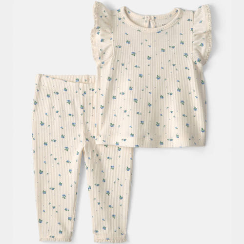 Baby Girl 2-Piece Blueberry Short-Sleeve Top & Pant Set | Carter’s Oshkosh Canada