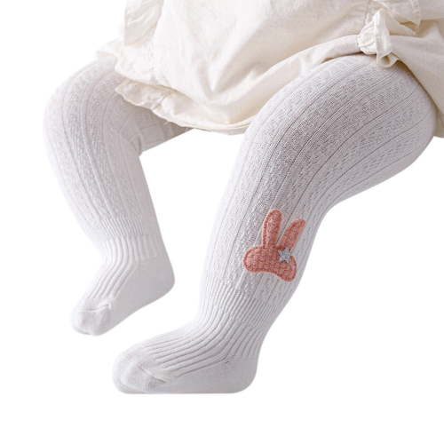 Povozer Infant Soft Tights Toddler Seamless Leggings Tights for Baby Girls Winter Knit Warm Newborn Pants Stockings(White,0-6 Months)