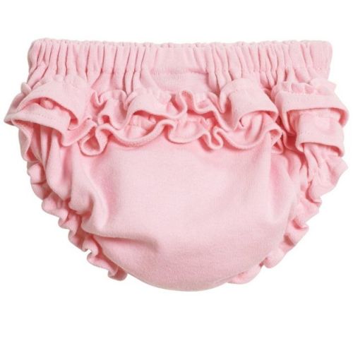 City Threads USA-Made Girls Soft Cotton Ruffle Diaper Cover | Pink - 0-3M