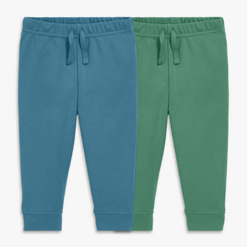 Baby organic pant 2-pack - Chive / slate blue, 3-6M