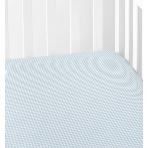 Ditsy Gingham Organic Cotton Crib Sheet