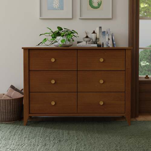 Sprout 6-Drawer Dresser (48") Chestnut/Natural