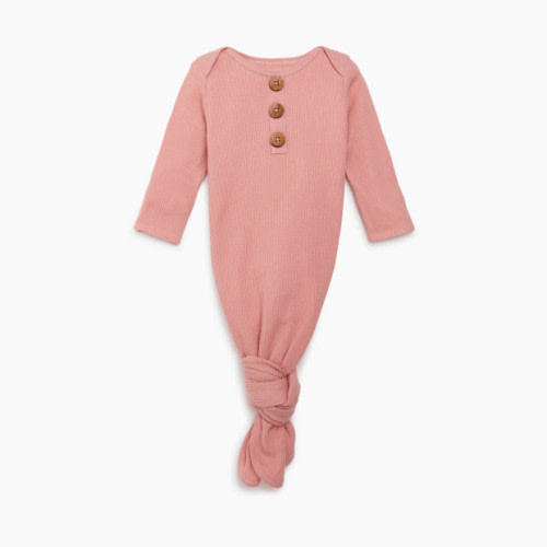 Tiny Kind Waffle Knotted Gown - Rose, 0-3 M