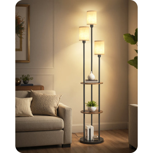 Floor Lamp With Shelves And Foot Switch | Wayfair