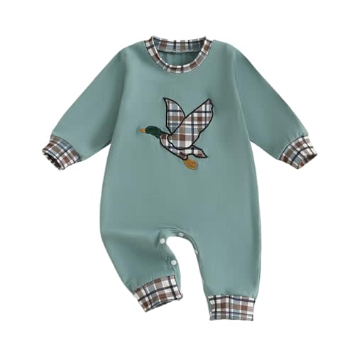 Mieeyali Western Baby Boy Clothes Infant Cowboy Mallard Duck Romper Rodeo Country Hunting Jumpsuit Fall Winter Outfit