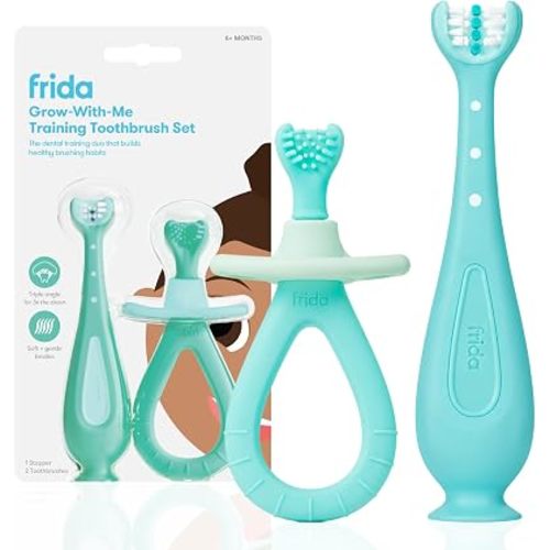 Frida Grow-with-Me Training Toothbrush Set, 2 Stages, 6+ Months