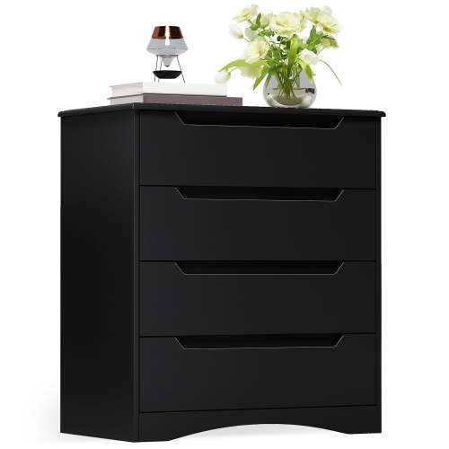 Asofer 4 Drawer Dresser for Bedroom, Office, Living Room, Hallway, Black