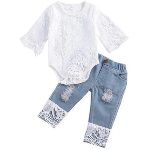 Baby Girl Clothes Infant Girl Heart Prints Outfits Long Sleeve Romper and Pants Clothing Sets