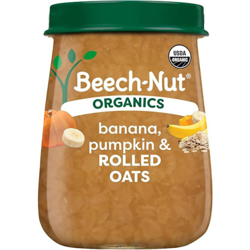 Beech-Nut Organic Banana Pumpkin & Rolled Oats Puree, Stage 3 Baby Food 4oz (10-Pack)