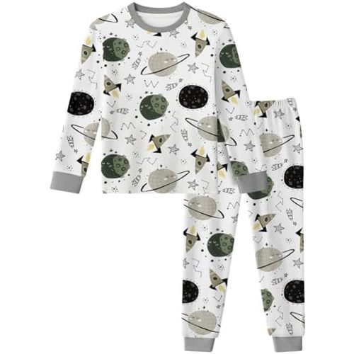 Yoofoss Toddler Pajamas 100% Organic Cotton Girls Boys Pajamas for Kids Fall Winter Snug Fit Long Sleeves Pjs Set