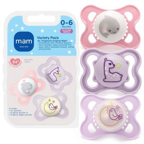 MAM Pacifier Variety Pack 0-6m - Girl - 3pk