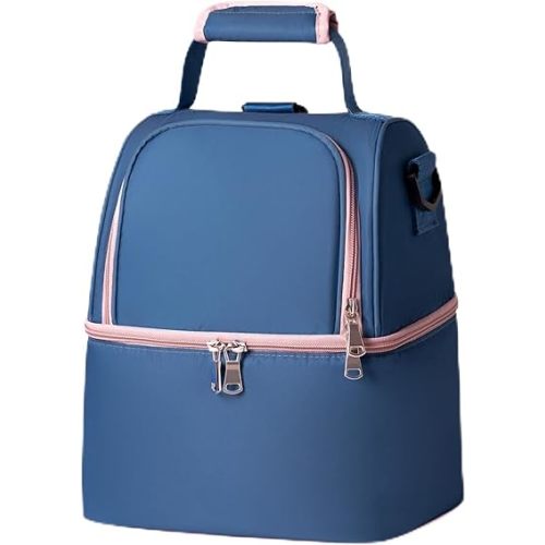 NCVI Breastmilk Cooler Bag, Breast Pump Bag with 2 Ice Pack Fits 6 Bottles, Double Layer Breast Milk Cooler Travel Bag Baby Bottle, for Travel, Nursing Mom Daycare, Work, Picnic (SkyBlue)