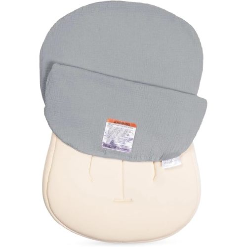 snuggle me Baby Lounger Muslin Cover, 100% Organic Cotton Newborn Lounger Cover, Soft and Breathable Baby Nest Slipcover for Boys Girls - Stone