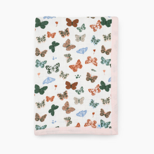 Little Unicorn Cotton Muslin Baby Receiving Quilt - Butterflies