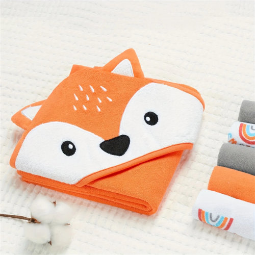 Zoomie Kids 6Pcs Set, Large Hooded Bath Towel, Fox Hooded Bath Towel With 5 Washcloths, Quick-Drying, Ultra Absorbent And Non-Balling, Soft, 1 Bath Towel (30''X30''), 5 Washcloth (9''X9''), For Bath, Beach & Swimming | Wayfair
