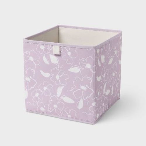 11''x11'' Fabric Decorative Storage Bin Lavender Floral - Brightroom™