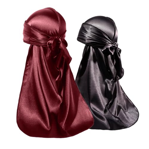 ForceWave 2 PCS Silky Satin Baby Durags for Boys Girls Infant | Soft, breathable comfort, stretchable, adjustable fit, boys, girls, soft headwrap, vibrant color