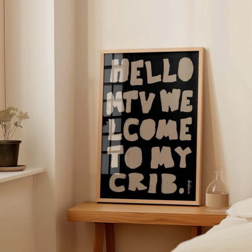 Welcome To My Crib Handwritten Unframed Paper Print