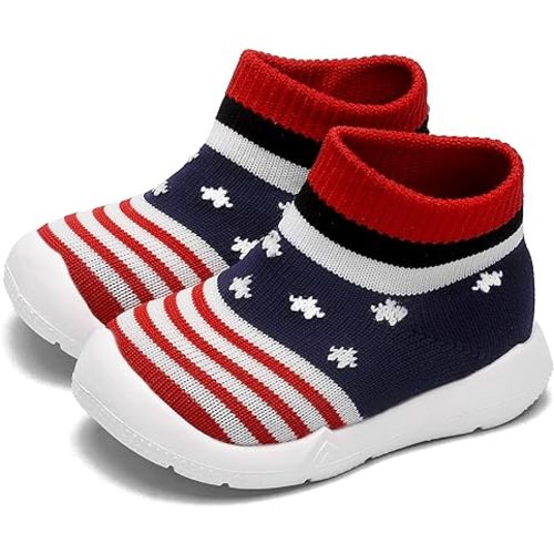 Engtoy Baby Shoes Baby Sock Shoes Baby Walking Shoes Infant Non-Slip Breathable Slippers with Soft Rubber Sole Baby Boys Girls Slip On Sneakers