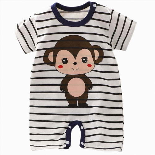 Splozh Baby Clothes Boy 3 6 9 12 Months Summer Clothes for Newborn Babies Cotton Short Sleeved Thin Romper Baby Clothing,Black,0-3 Months