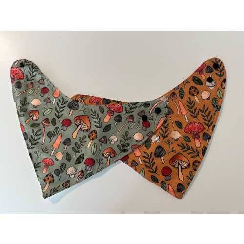 Mushroom baby bib, mushroom baby bandanna