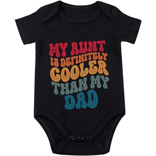 listery Aunt Cool Than Dad Baby Boy Clothes infant Unisex Funny Baby Girl Baby Bodysuit 0-12 months