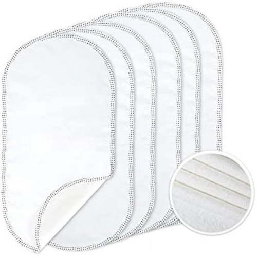 6PK Larger Softer Changing Pad Liners Waterproof, 24" x 12" Washable Reusable Flannel Cotton Changing Table Cover Liners Leakproof, Portable Baby Changing Mat for Boys Girls, White