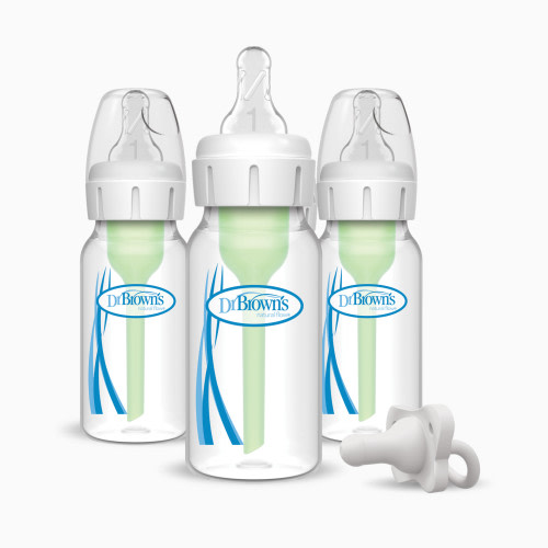 Options+ Narrow Anti-Colic Baby Bottles + Happy Paci Set (3 Pack)