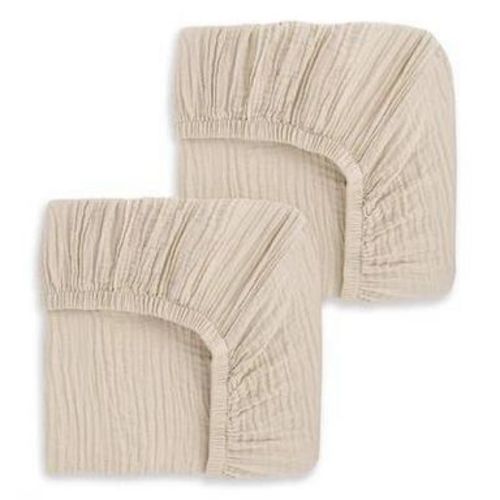 HALO 2pk 100% Organic Muslin Crib Fitted Sheets - Oat