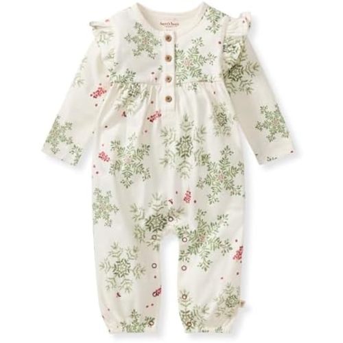 Burt's Bees Baby baby-girls Jumpsuit - 100% Organic Cotton, One-piece Coverall Girl Outfit for Sizes Newborn to 24 Months