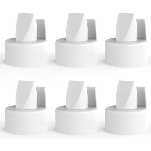 [6-Count] Papablic Duckbill Valves, Replacement Milk Valves Compatible with Spectra S1 S2 & Medela Breast Pumps Parts Accessories, BPA & DEHP Free, Food-Grade Silicone, Easy to Clean, White