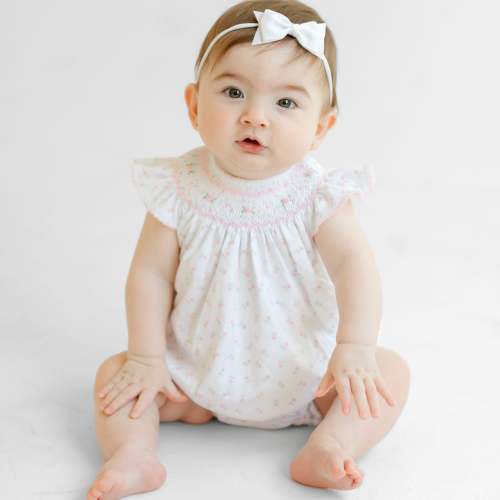 Baby Girl Bishop Smocked Bubble - Juliette's Classics - Pima Cotton – Magnolia Baby