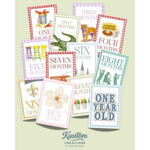 New Orleans Baby Milestone Cards: NOLA Photo Props