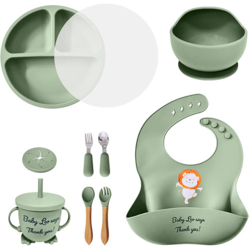 Zoomie Kids Baby Feeding Set 12 Piece Led Weaning Supplies Suction Bowl And Plate, Divided Plate, Spoon, Fork, Cup, Adjustable Bib Baby Self Feeding Utensils - Baby Feeding Supplies | Wayfair