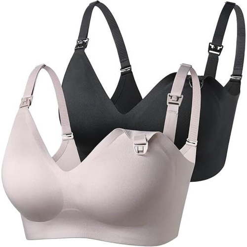 Momcozy Nursing Bras for Breastfeeding, Seamless Ultra Comfort Maternity Bra, Natural Shape, Pregnancy Sleep Bralette