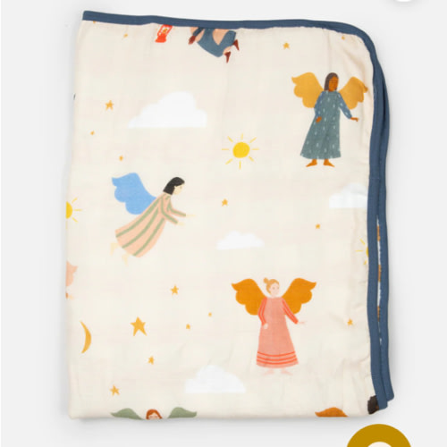 Guardian Angels Deluxe Muslin Baby Blanket Quilt