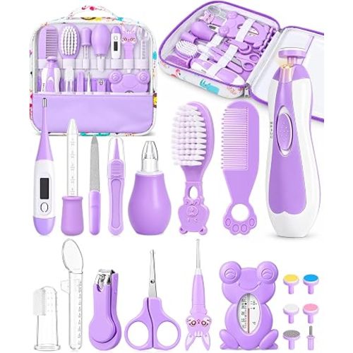 YASEW Baby Grooming Kit with Electric Nail Trimmer, Baby Shower Gift Purple
