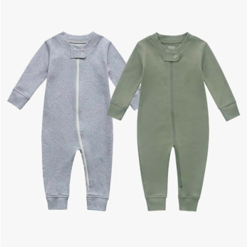 Owlivia Organic Cotton Baby Boy Girl Zip up Sleep 'N Play Pjs, Footless, Long Sleeve