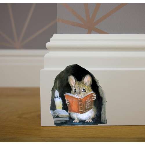 3D Mouse Reading in Hole Wall Sticker - Pack of 2