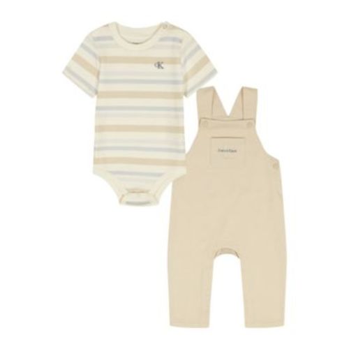 Baby Boys' Striped Bodysuit and Overall, 2-Piece Set