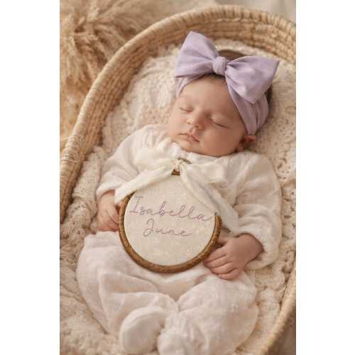 Personalized Floral Baby Name Sign: Embroidered Nursery Decor, 5-inch Hoop With  Ribbon Bow