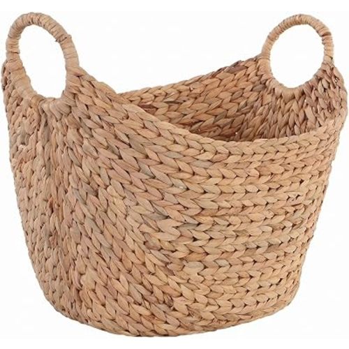 Extra Large Woven Storage Basket, Boat-Shaped